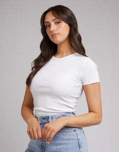 Eve Rib Baby Tee - White