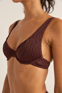 Amazon Panelled Underwire Top - Chocolate