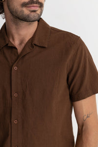 Classic Linen SS Shirt - Chocolate