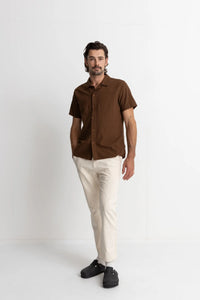 Classic Linen SS Shirt - Chocolate