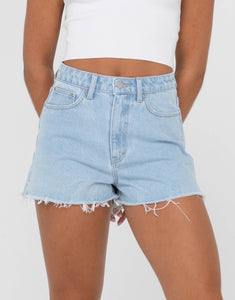 Penny Kick Flare Denim Short - Sky Blue Heather