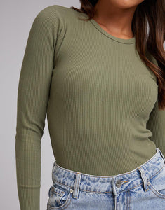 Rib Long Sleeve - Khaki