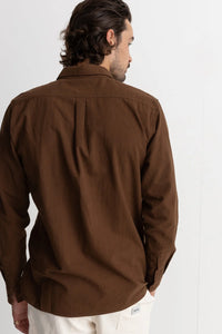 Classic Linen Long Sleeve Shirt - Chocolate