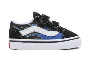 Old Skool V Pixel Flame - Black/Blue