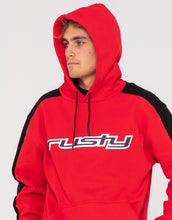 Load image into Gallery viewer, 2k Sing Hooded Relaxed Super Fleece - Red / Black
