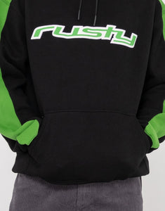 2K Sing Hooded Relaxed Super Fleece - Black/Green