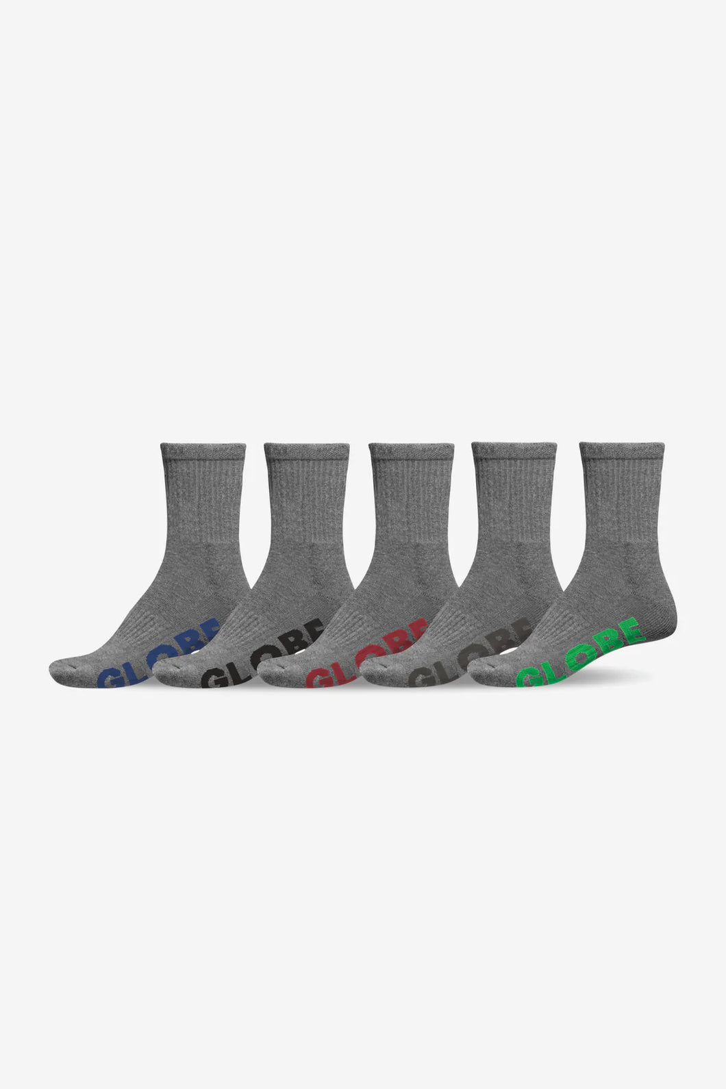 KIDS STEALTH CREW SOCK 5 PACK GREY