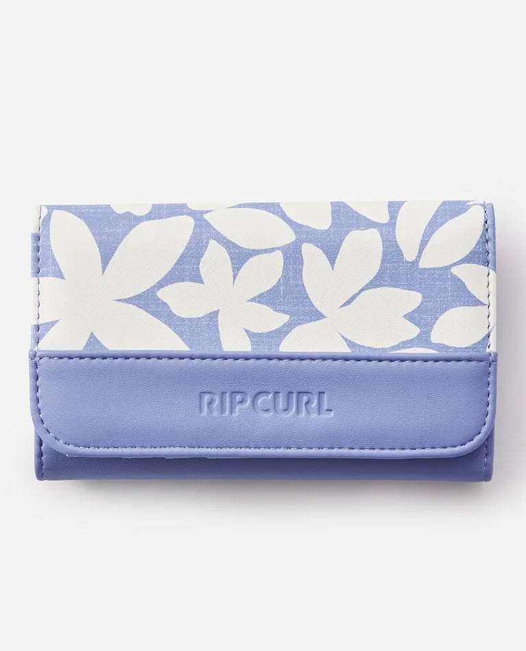 Mixed Floral Mid Wallet - Mid Blue