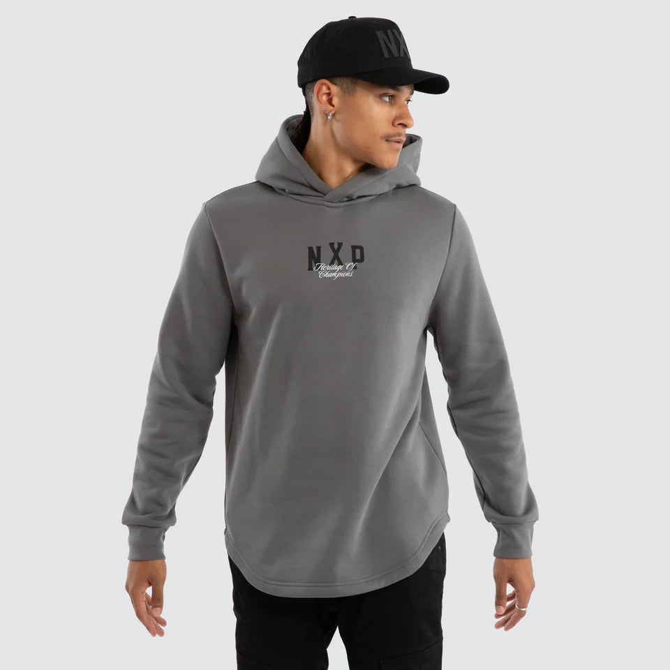 Crossover Dual Curved Hoodie - Charcoal