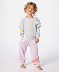 Rainbow Tide Print Crew - Grey Marle