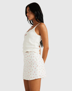 Rose Bud Mini Skirt - Cloud