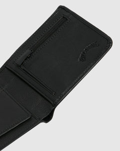 Secret Pocket Leather Wallet - Black