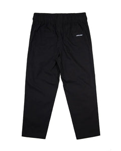 Solid Stripe Elastic Waist Pant - Black