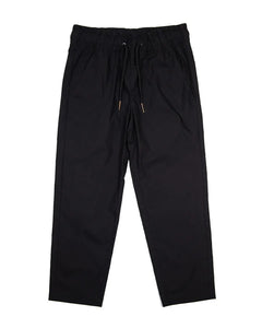 Solid Stripe Elastic Waist Pant - Black