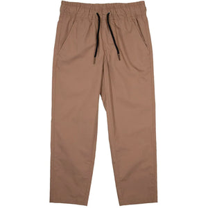 Solid Stripe Elastic Waist Pant - Tan