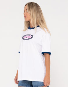 Stargirl Oversized Short Sleeve Tee - White