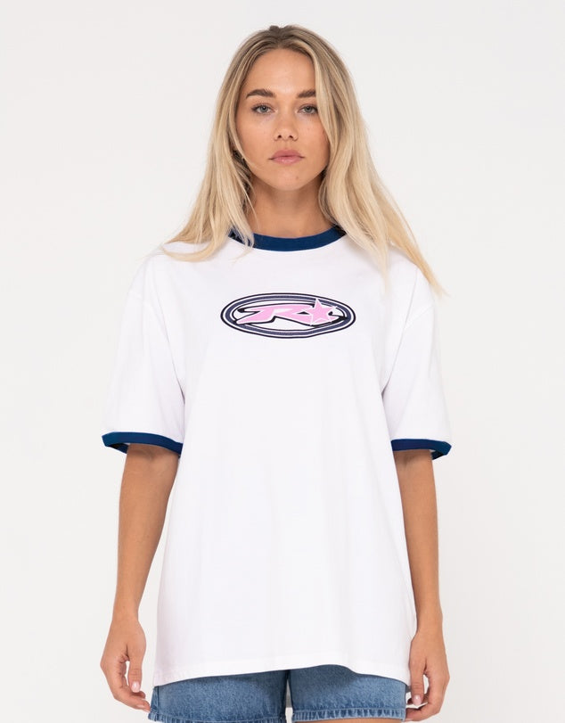 Stargirl Oversized Short Sleeve Tee - White
