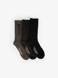 Thrills Workwear 3 Pack Sock - Falcon Black Deep Forrest
