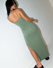 Load image into Gallery viewer, Vicky Fixed Back Slip Maxi Dress - Army Green
