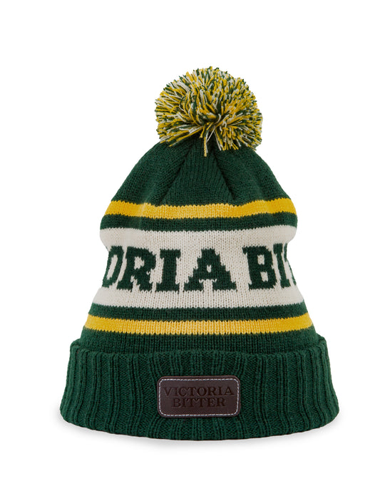 Victoria Bitter Leather Patch Pillowline Beanie - Multi