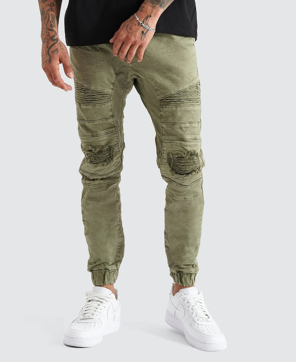 Viper Denim Jogger - Khaki