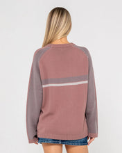 Load image into Gallery viewer, White Lines Two L/S Crew Neck - Elderberry
