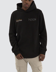 Wild Dual Curved Hoodie - Jet  Black