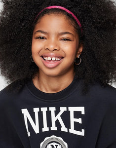 Girls French Terry Boxy Crew - Black Black XS