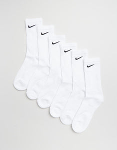 Nike Everyday Cushion Crew Sock 6PK - WHT