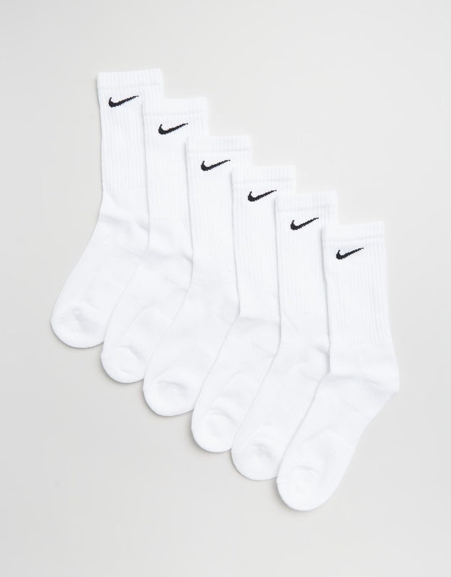 Nike Everyday Cushion Crew Sock 6PK - WHT