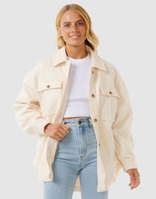 Load image into Gallery viewer, High Tide Fleece Shacket - Off White
