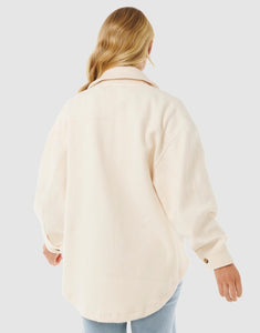 High Tide Fleece Shacket - Off White