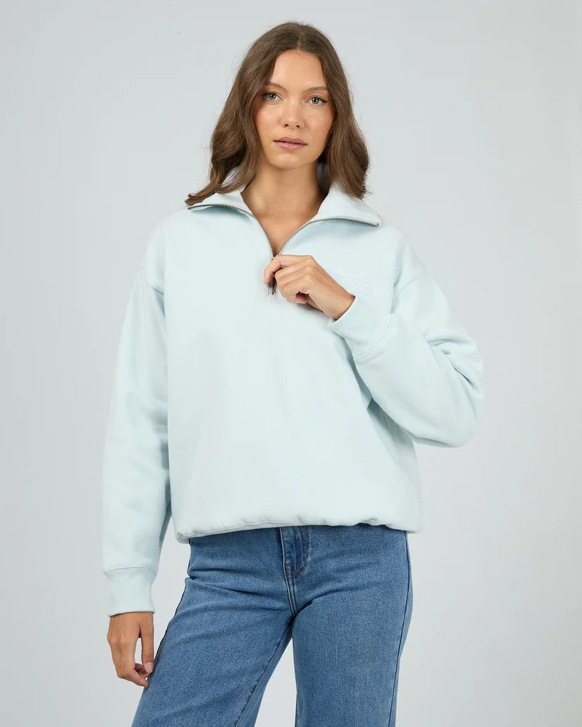 Studio Relaxed 1/4 Zip - Cloud