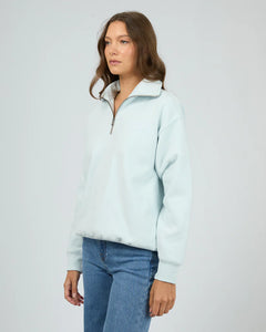 Studio Relaxed 1/4 Zip - Cloud