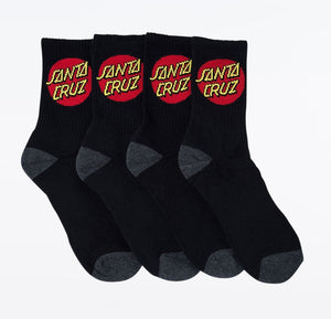 Classic Dot Sock Yth 2 - 8 Black