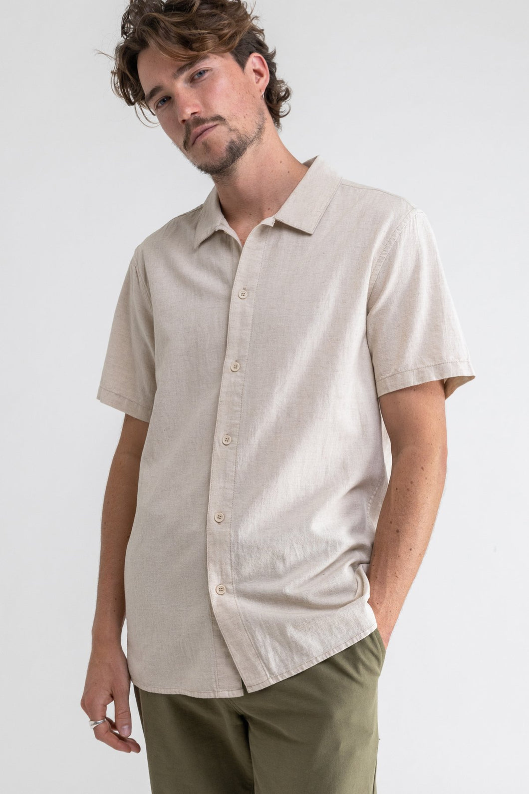 Classic Linen SS Shirt - Sand