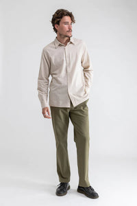 Classic linen LS Shirt - Sand