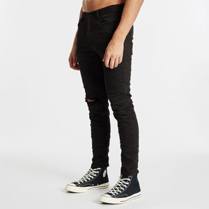 K2 Skinny Fit Jean - Destroyed Black