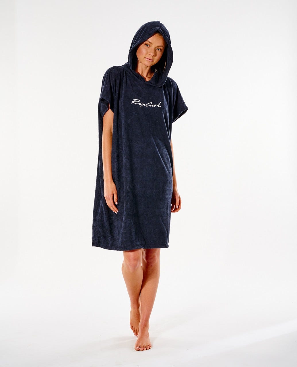 Script Hooded Towel - Black