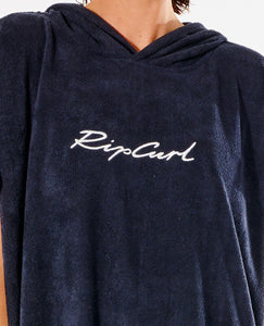 Script Hooded Towel - Black