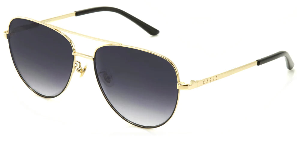 Solana - Gloss Gold Black Metal Gradient Grey Lens