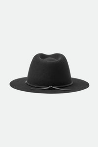 Wesley Fedora Wool Felt  hat - Black