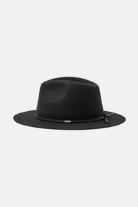 Wesley Fedora Wool Felt  hat - Black