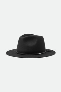 Wesley Fedora Wool Felt  hat - Black