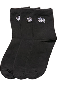 Womens Graffiti Crew Sock 3Pk - Black